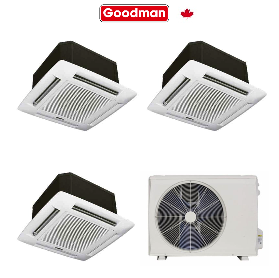 Goodman MST273E21MCAA Heat Pump Outdoor unit 27000 BTU Indoor Unit 2 x 12000 + 1 x 18000 BTU Cassette 